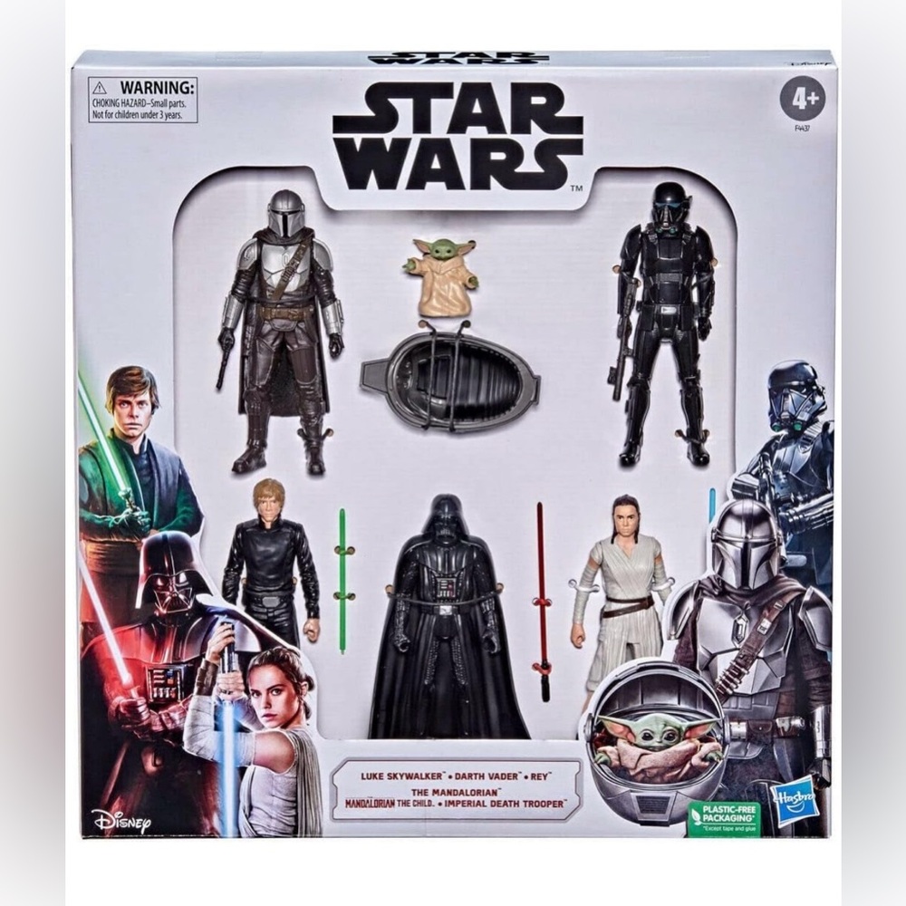 Star Wars Hasbro 6-Figure Gift Set NIB Darth Vader • Luke • Grogu • Mandalorian